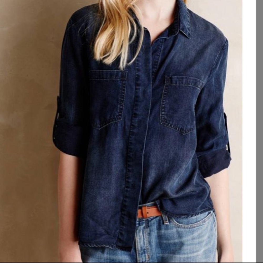 Anthropologie Cloth and Stone Chambray Buttondown